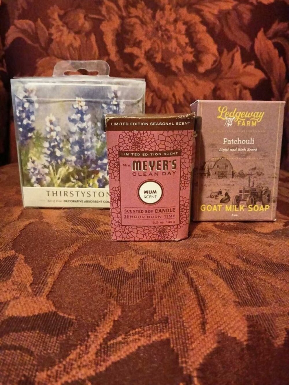 Soap Candle Coaster Lot  Autumn Floral, Earthy, Self-Care Spa Gift Box New